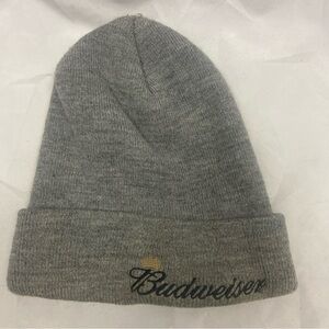 Vintage Budweiser Gray Beanie Hat Y2K